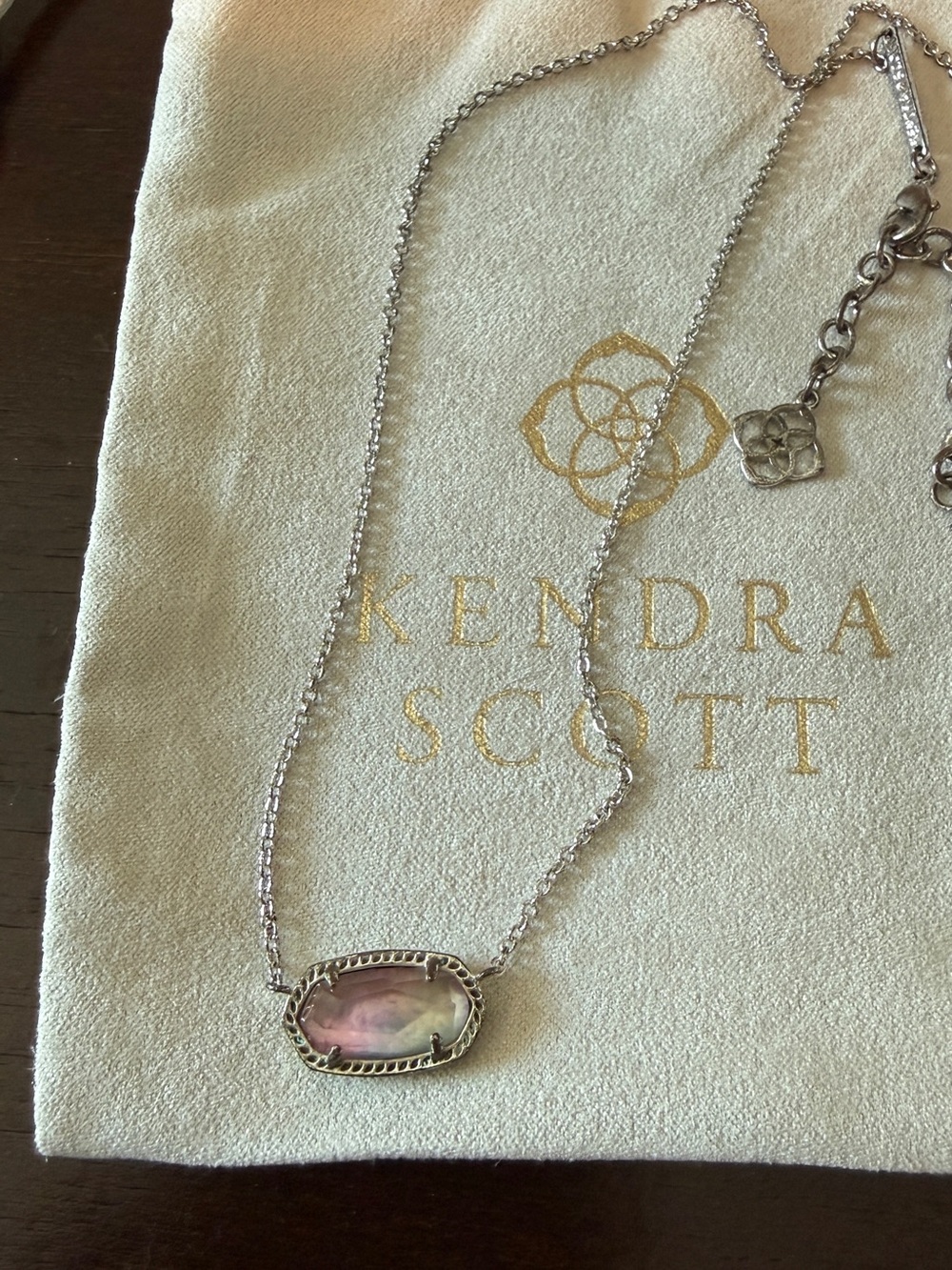 Kendra Scott Elisa Iridescent Pink Pendant Necklace